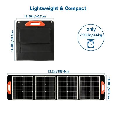 UB-120 Eficiencia de conversión del 22,8% Panel solar de silicio monocristalino plegable de 120 W