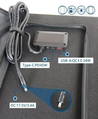Panel solar portátil monocristalino de 60W a prueba de polvo y agua para estaciones de campamento