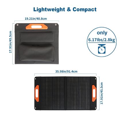 Panel solar mono pequeño de 60 W 2.2 kg cargador de panel solar plegable