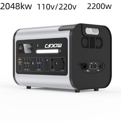 Estación de energía portátil de fosfato de hierro de litio de 2200W con personalización