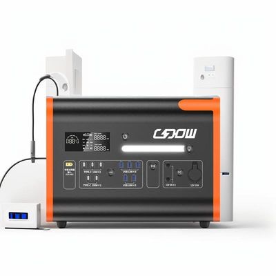 2048wh Estación de energía portátil BMS Protección 2200W Sistema de almacenamiento de baterías solares