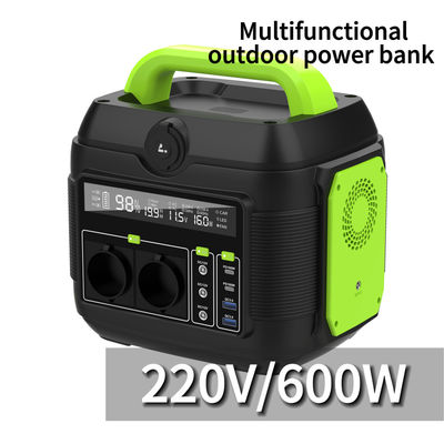 Estación de suministro de energía solar portátil de 220V 600W para acampar al aire libre para cargador de emergencia y almacenamiento de energía
