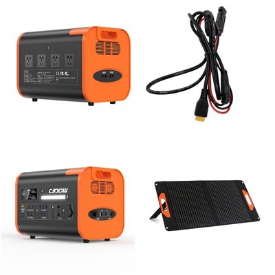 Naranja Negro Generador de energía solar de 2000W con almacenamiento de baterías
