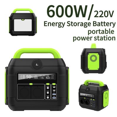 Banco de energía portátil multifunción de 500 W con toma de corriente alterna de 600 W opcional y consumo