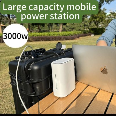 Estación de energía solar exterior multifuncional 3000W3000wh con salida de onda senoidal pura de CA