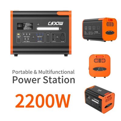 Banco de energía portátil de 2200W con panel solar recargable de tipo C 3*18W/2*100W y 2500W
