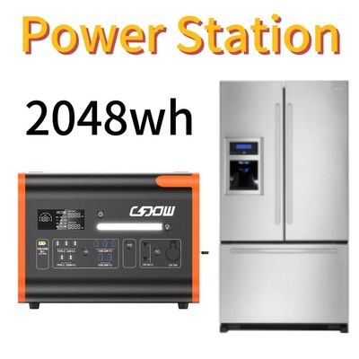 2048wh 2200W Estación de energía de almacenamiento de energía solar portátil con inversor de onda senoide pura