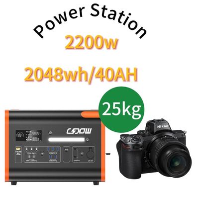 LiFePO4 2048wh Fuente de alimentación exterior Estación de energía de emergencia de respaldo solar portátil
