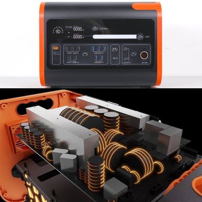 2200W40ah Carga inalámbrica Estación de energía de almacenamiento de energía solar en naranja caliente con negro
