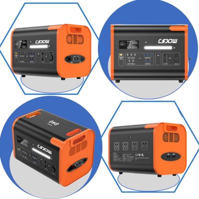 Estación de energía de emergencia portátil de carga rápida de 1500W con diseño de protección de seguridad múltiple