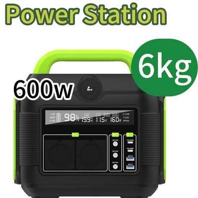 Fuente de alimentación con batería de litio de 600W para el mercado Aii USB Tipo C Salida CC y CA