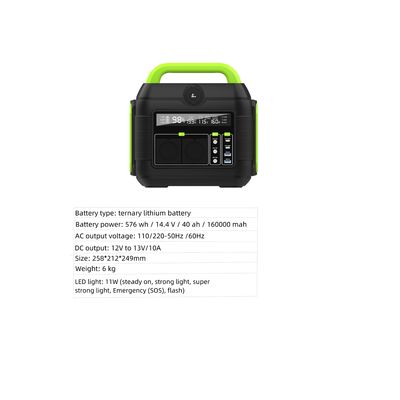 Estación de energía multifunción de 600W/576wh con batería de litio y salida de tipo C Pd100W Pd27W