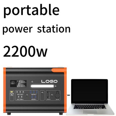 2200W110/220V Naranja con Negro Silencio Estación eléctrica de emergencia para el hogar al aire libre y duradero