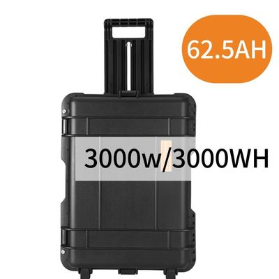 Estación eléctrica portátil de alta capacidad resistente al desgaste y a fuego de 3000W/62.5ah