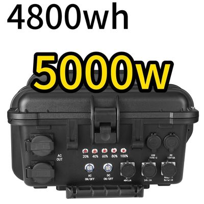 Comunicación personalizable 5000W 4800WH Bancos de energía portátiles para el hogar y el campamento