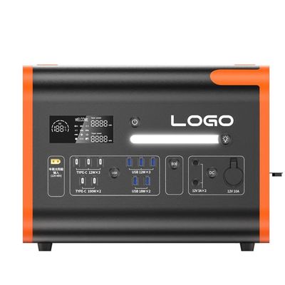 Estación de energía solar de 2200W con almacenamiento seguro y duradero de baterías de fosfato de hierro y litio
