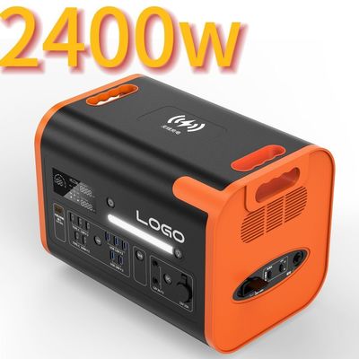 Estación eléctrica de emergencia de aventura al aire libre con carga solar y universal de 2400W