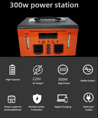 Generador solar de emergencia de emergencia Estación de energía de 500W con adaptador de voltaje de entrada de CC