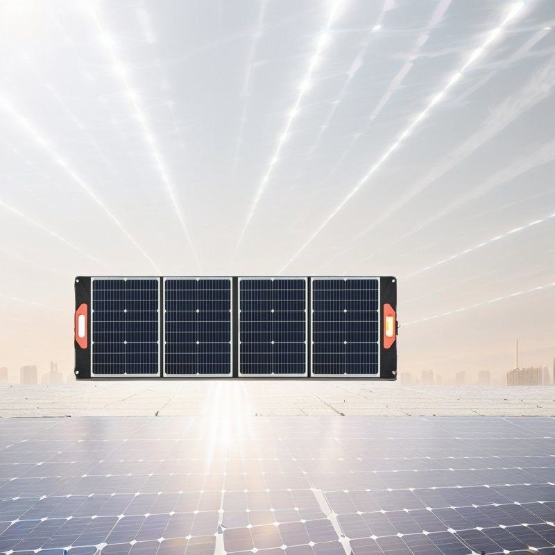 Piernas ajustables Panel solar plegable negro de 200W para cargar batería de 12V en camping