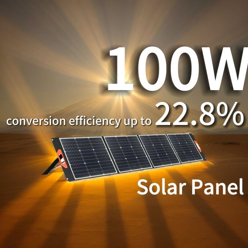 Panel solar de silicio monocristalino 100W 200W Células fotovoltaicas Modulo Panel solar plegable portátil