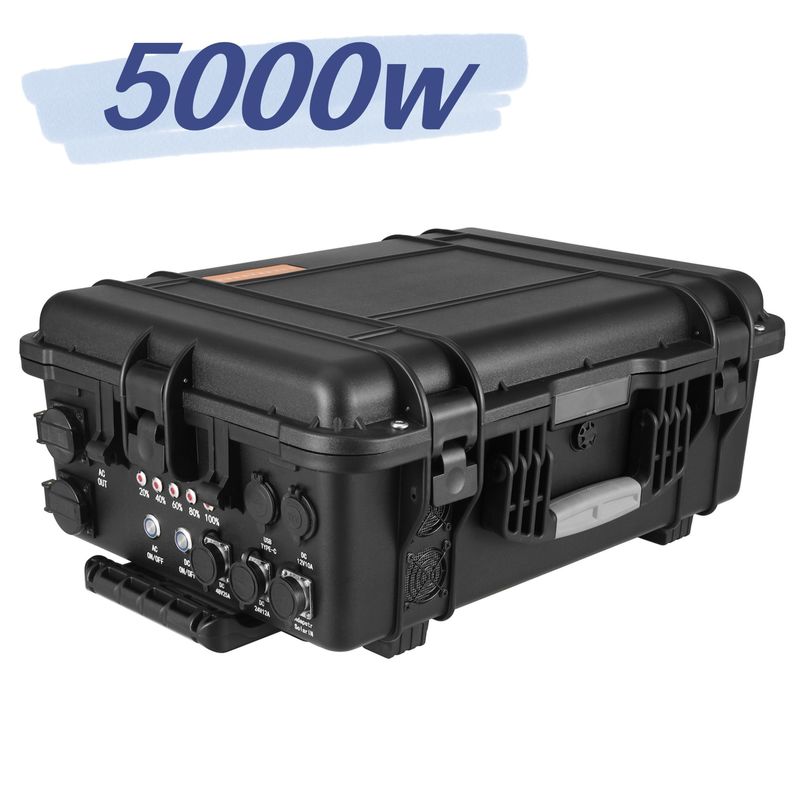 220V Acampada al aire libre LiFePO4 5000W Estación de energía portátil de gran capacidad con carrito de ruedas