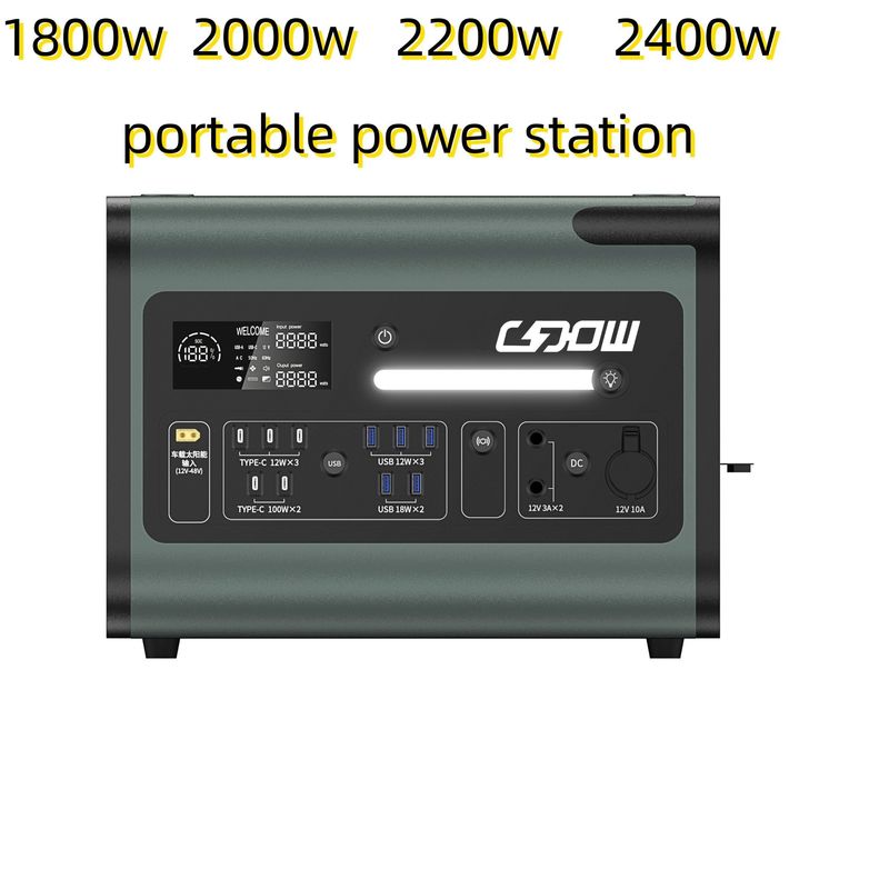 2048wh Estación de energía solar con panel inversor y fuente de alimentación portátil de 220V AC