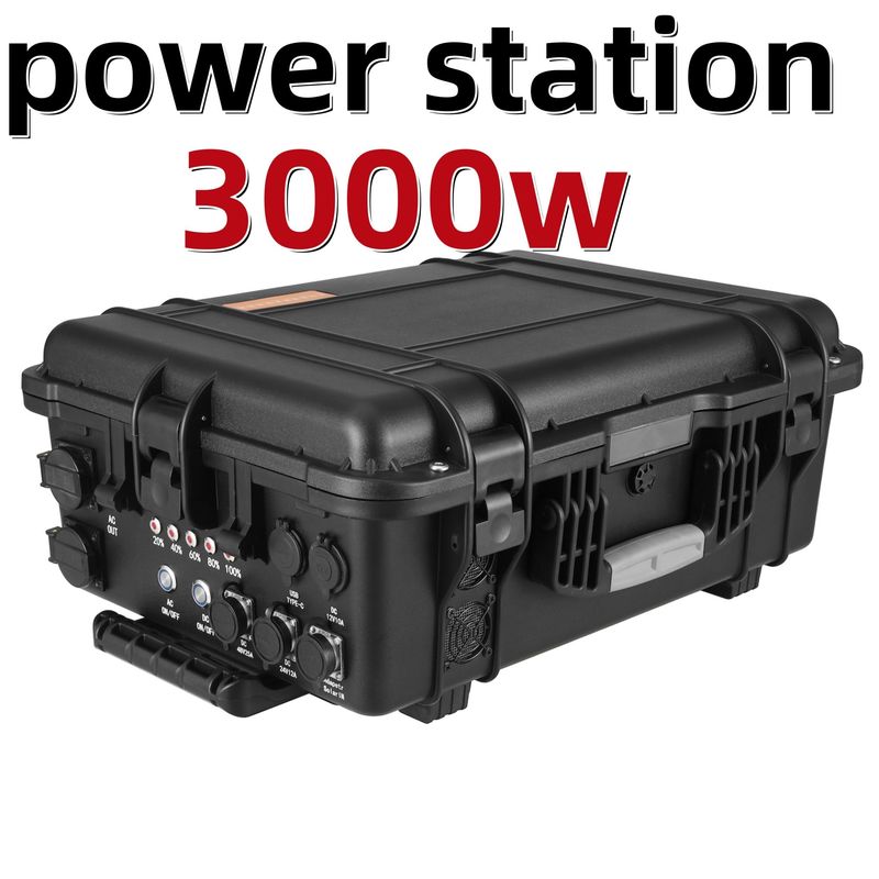 Personalización Estación eléctrica de 3000W Transbordador de ruedas Fuente de alimentación para campamento al aire libre de 220V