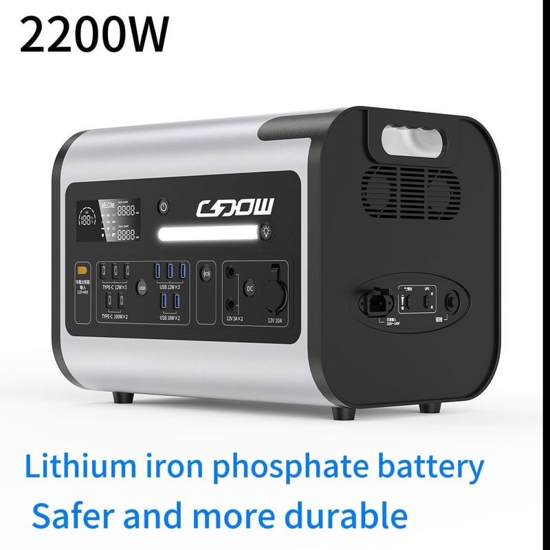 2048wh Capacidad nominal de la central eléctrica exterior para carga fotovoltaica y carga inalámbrica