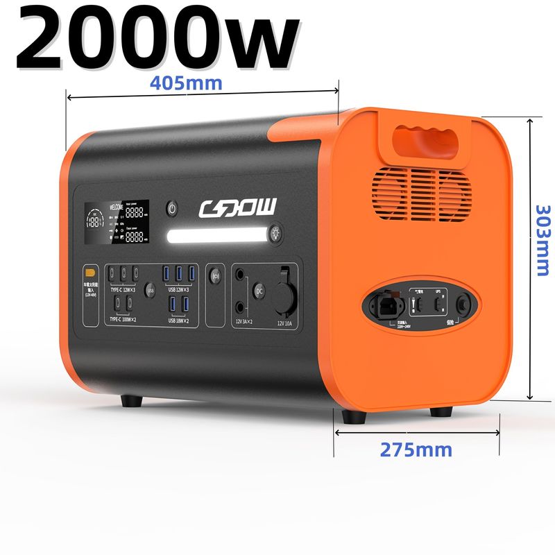 Generador portátil de almacenamiento de energía de 2000W para carga USB y energía solar