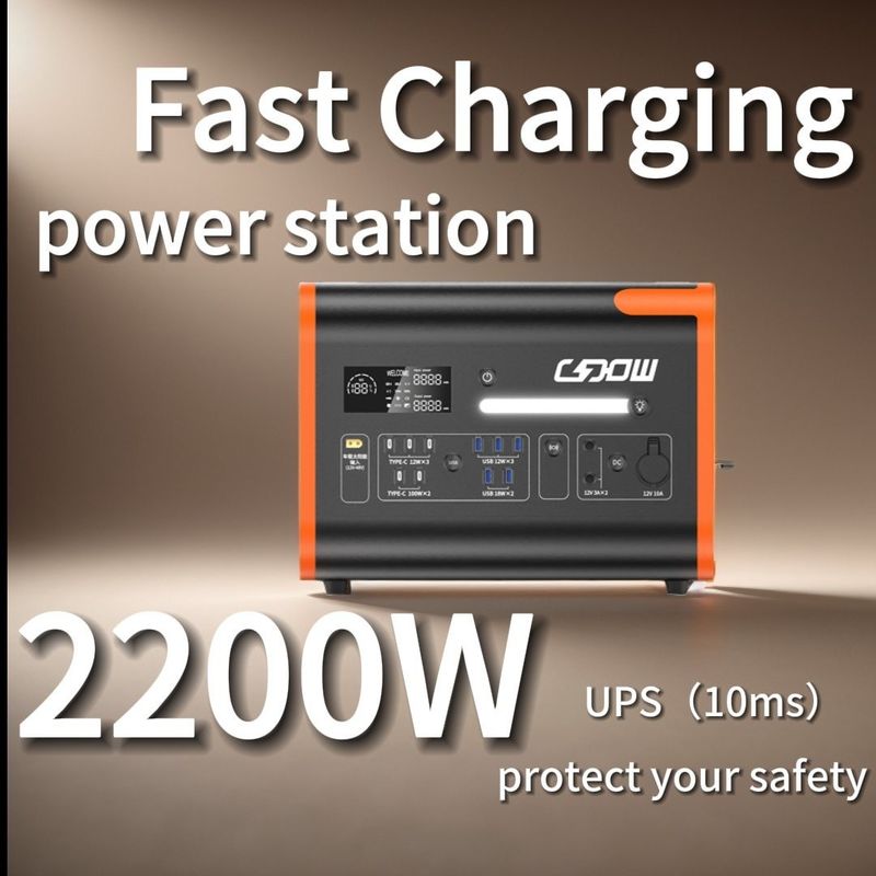 Estación de energía solar portátil de potencia máxima de 4400W con protección BMS y onda senoidal pura