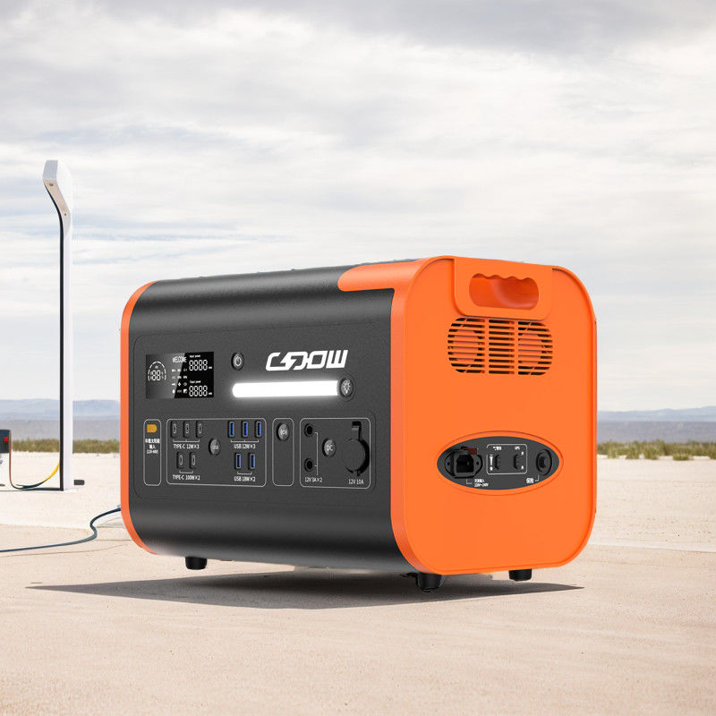Generador de energía solar de carga rápida de dos vías de gran capacidad de 2000W para carga portátil