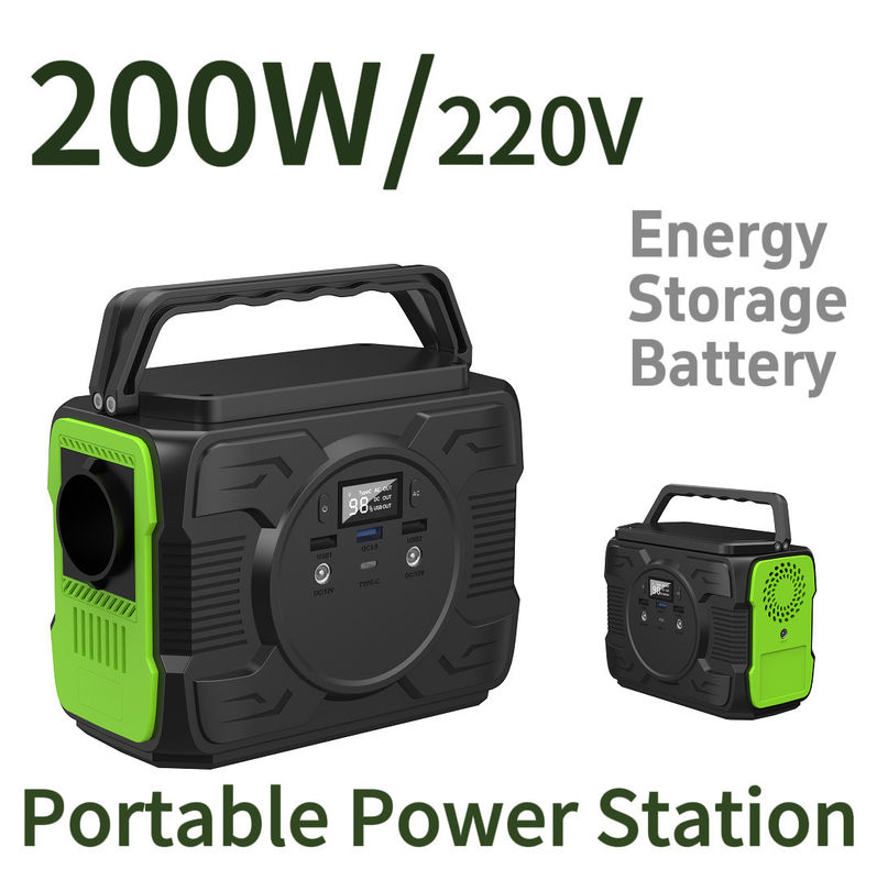 Banco de energía exterior de 200W con batería de iones de litio y voltaje de salida de CA 110/220V-50Hz/60Hz