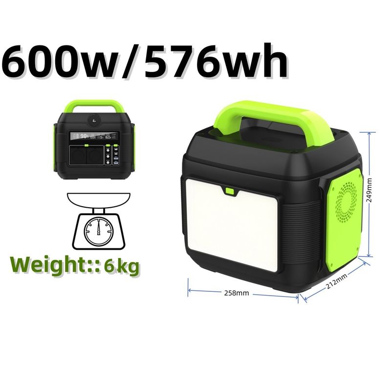 600W258*212*249mm Estación eléctrica portátil Generador solar con batería ternaria de litio