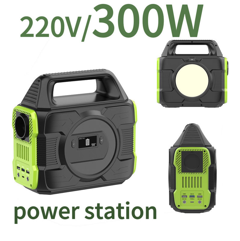 Batería portátil multifuncional de 300W Estación de energía solar para acampar Batería de almacenamiento de energía