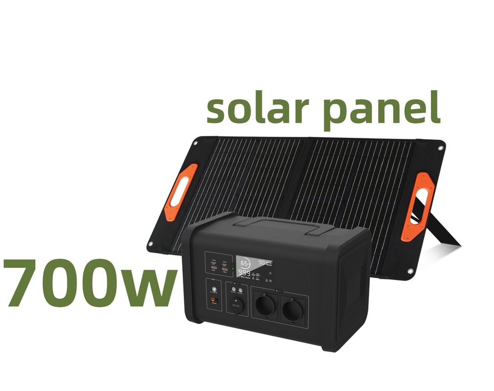 Estación de energía portátil con 700W de potencia de salida de CA 700W de almacenamiento de energía alimentada por energía solar