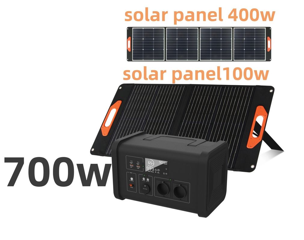 LiFePO4 Interrupción de energía para el hogar Estación de energía portátil con potencia de salida de CA de 700W y luz LED