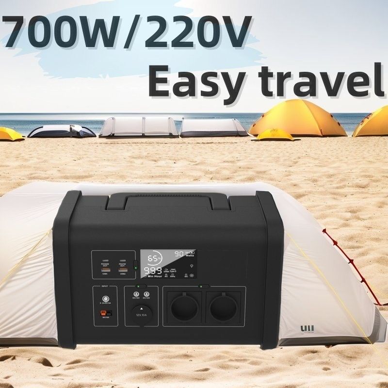 Generador solar portátil de 700W para emergencias al aire libre y batería de litio