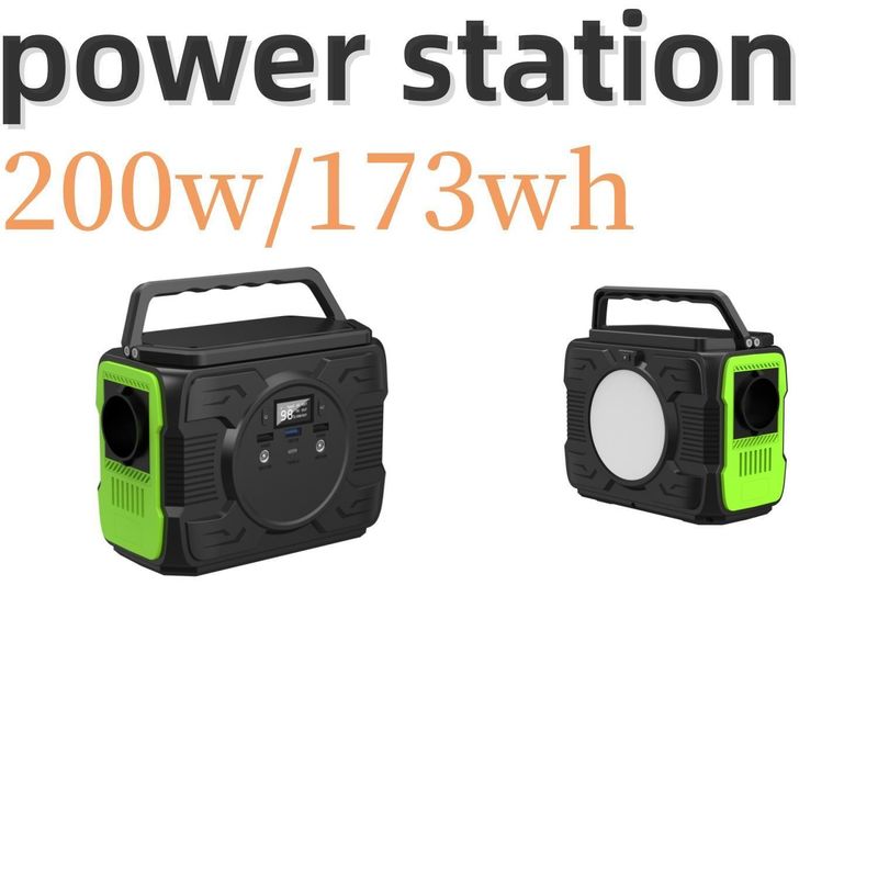Estación de energía portátil de 200 W con carga solar y batería de iones de litio