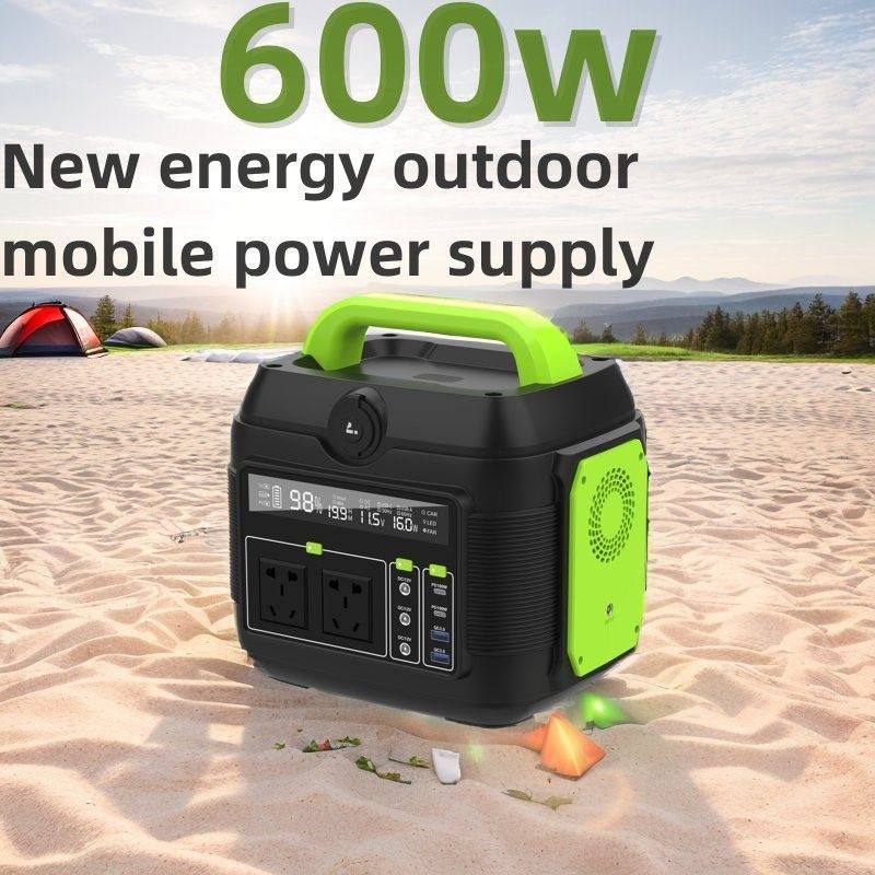 Estación eléctrica portátil de campamento Generador solar de 600W con enchufe de CA 258*212*249mm