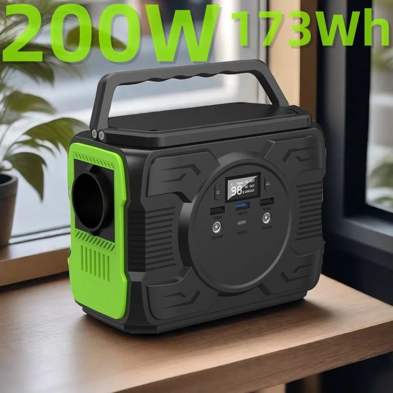 Estación de generación de energía solar portátil 48000mAh 200W 173Wh para actividades al aire libre