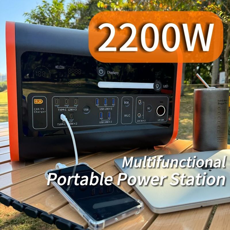 25 kg LiFePO4 2200W 2500W 2000W Estación de energía portátil para almacenamiento de energía de emergencia al aire libre