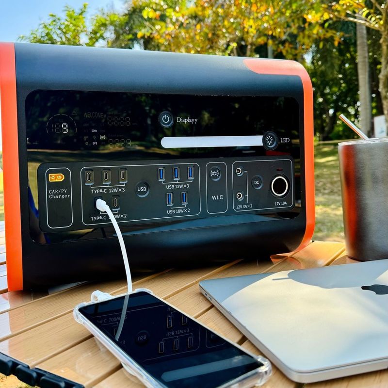 Estación eléctrica móvil portátil al aire libre con CA multifunción e inversor bidireccional