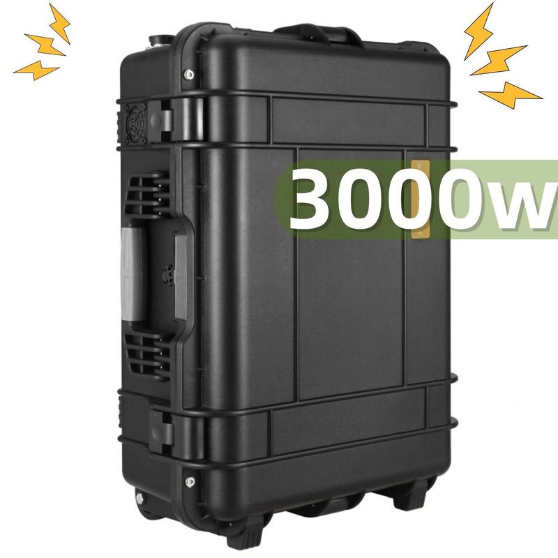 Estación eléctrica portátil de batería LiFePO4 de tipo todo enchufe 3000W con potencia máxima de 6000W