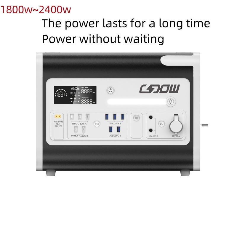 LiFePO4 Generador de central eléctrica solar móvil de 2200W para sistemas de energía al aire libre y domésticos