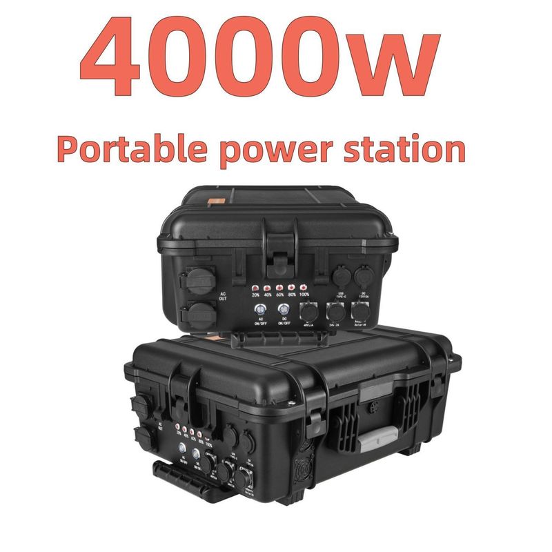 Modo de carga del adaptador de CA Color negro Generador solar de 4000 W para central eléctrica de emergencia