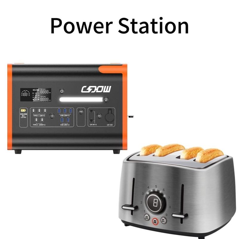 LiFePO4 2200W Generador de inversor portátil negro silencioso para estación eléctrica de campamento al aire libre