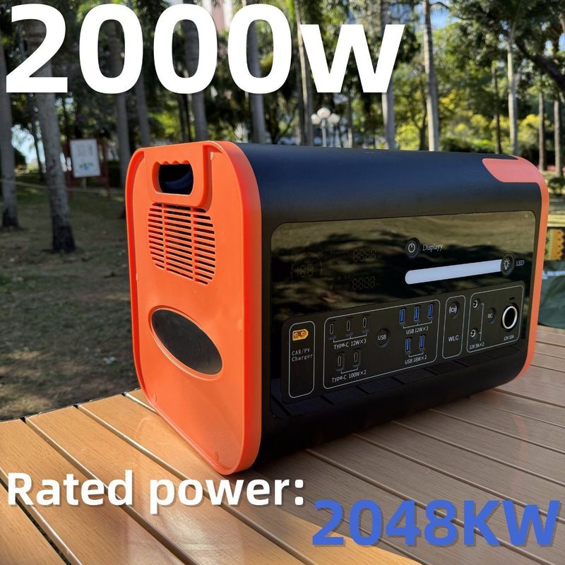 Almacenamiento de energía de 2000W / generador portátil con carga solar para automóviles Tipo de carga AC DC USB AT22