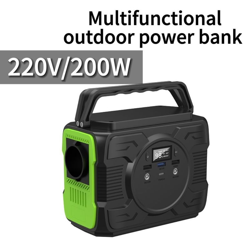Estación eléctrica portátil de 200 W con batería de almacenamiento de polímero con salida QC3.0