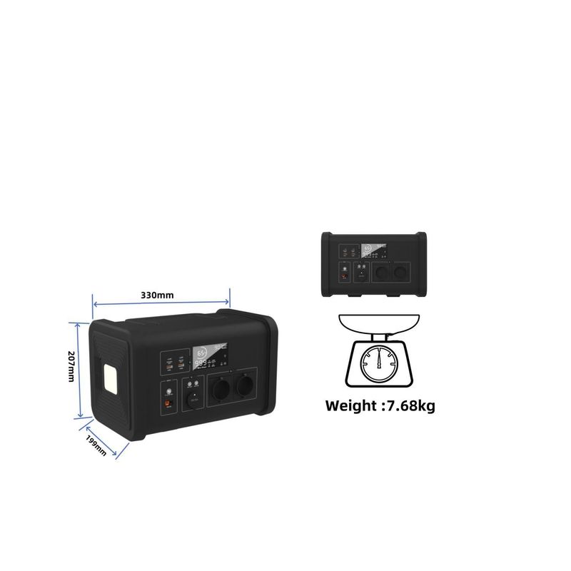 12V-13V/10A DC Salida 700W/537.6wh Estación de energía portátil para camping y energía solar