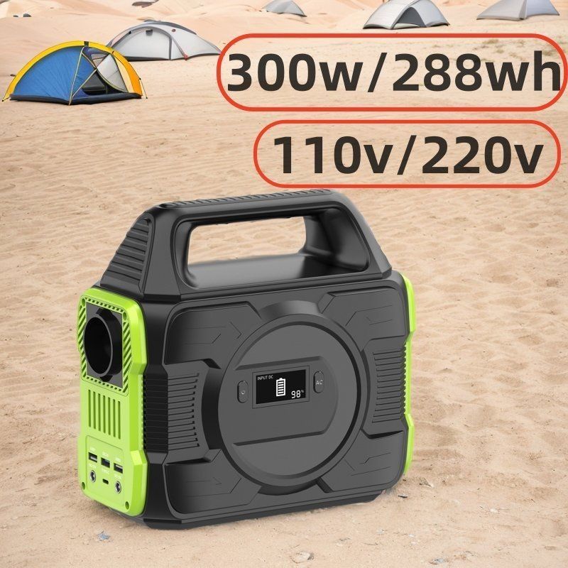 Estación de energía portátil de 288wh con inversor de onda senoidal puro de 300W y batería de litio